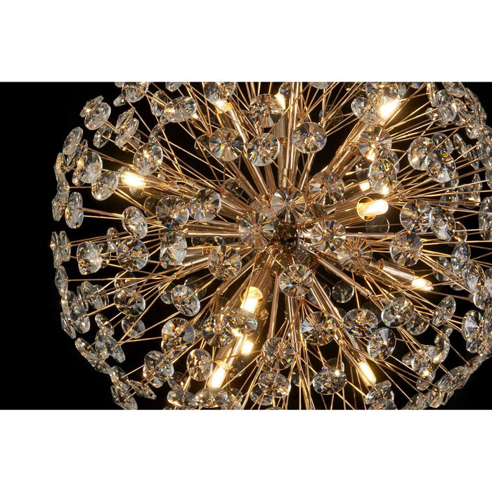 Nelson Lighting NL99829 Bulge 9 Light Pendant French Gold Crystal