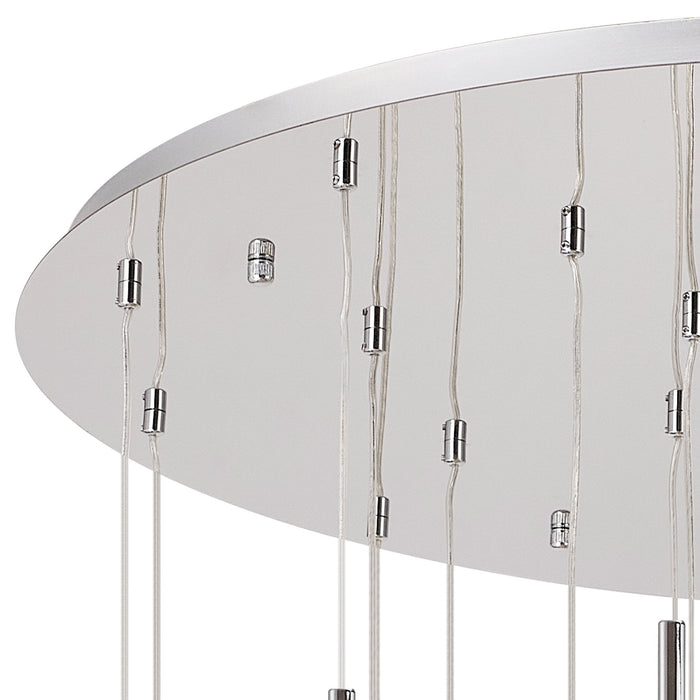 Nelson Lighting NLK05079 Bulge 24 Light Round Pendant Polished Chrome Crystal