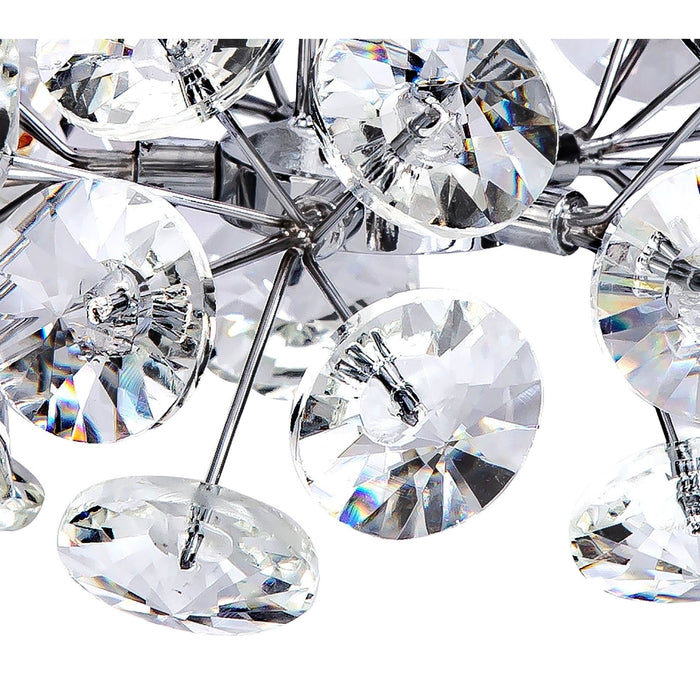 Nelson Lighting NLK05079 Bulge 24 Light Round Pendant Polished Chrome Crystal