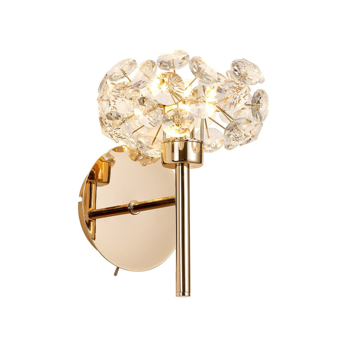 Nelson Lighting NLK08989 Bulge 1 Light Wall Light French Gold Crystal