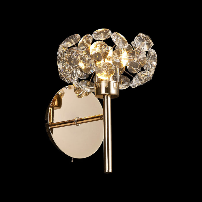 Nelson Lighting NLK08989 Bulge 1 Light Wall Light French Gold Crystal