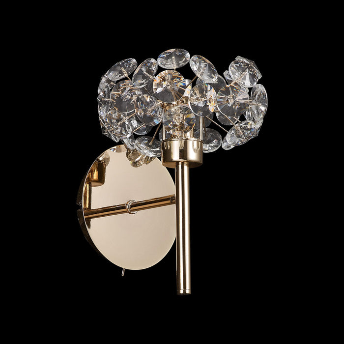 Nelson Lighting NLK08989 Bulge 1 Light Wall Light French Gold Crystal