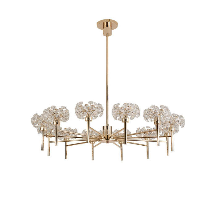 Nelson Lighting NLK09009 Bulge 12 Light Pendant/Ceiling Light French Gold Crystal