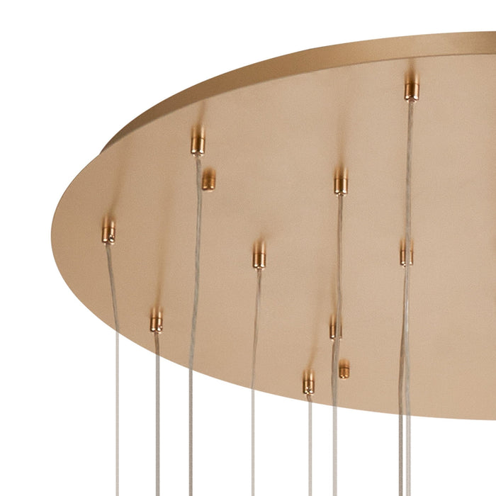 Nelson Lighting NLK13619 Bulge 24 Light Round Pendant French Gold Crystal