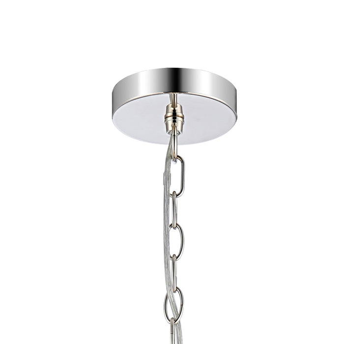 Nelson Lighting NL99909 Char 8 Light Round Pendant Polished Nickel Clear