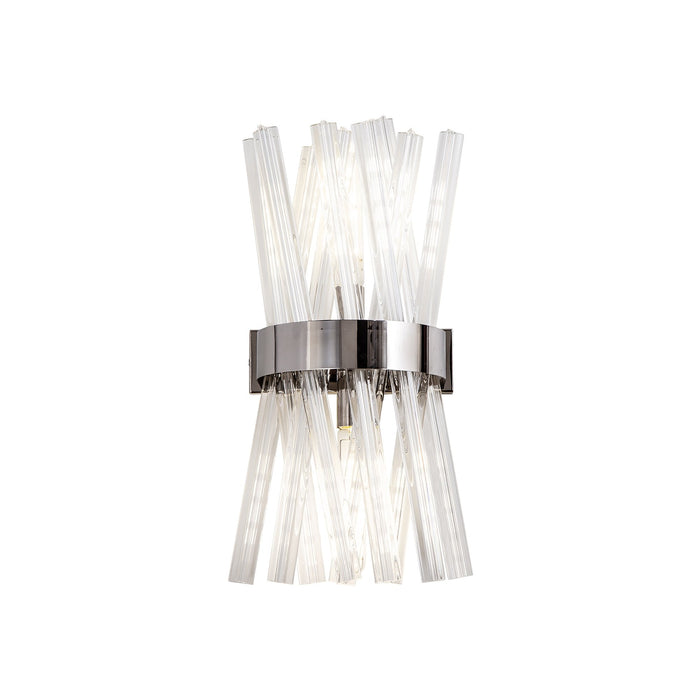 Nelson Lighting NL83599 Clover 2 Light Wall Light Polished Nickel Clear