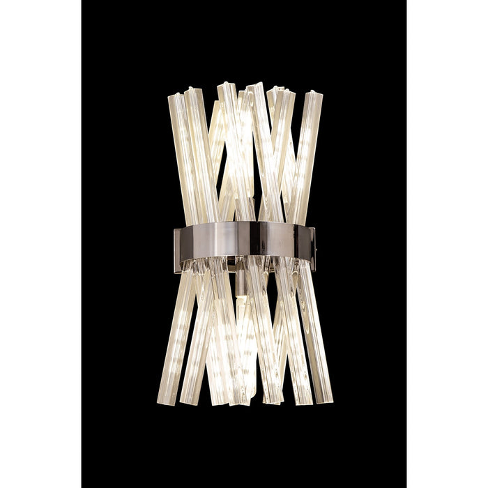 Nelson Lighting NL83599 Clover 2 Light Wall Light Polished Nickel Clear