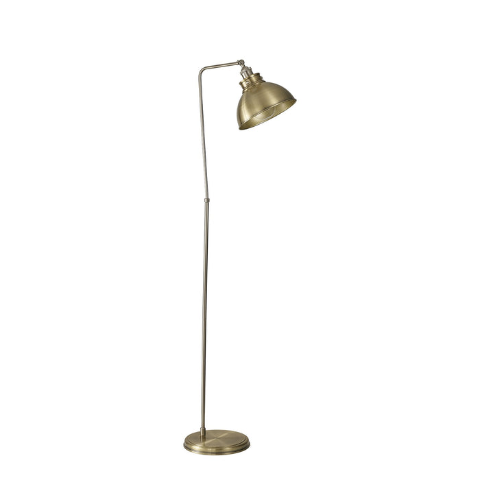Nelson Lighting NL85429 Corfu 1 Light Floor Lamp Antique Brass Satin Nickel