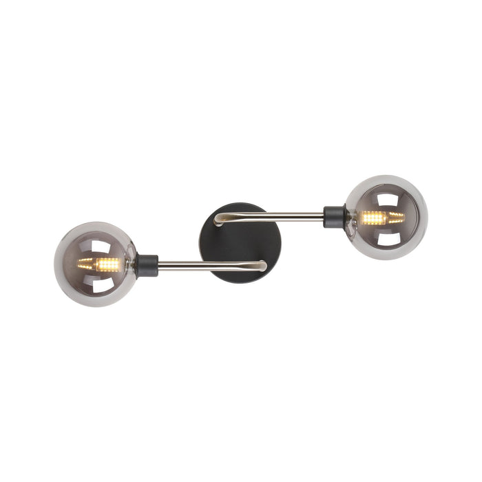 Nelson Lighting NL90849 Dylon 2 Light Wall Light Graphite Satin Nickel