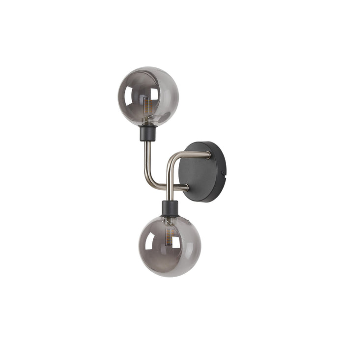 Nelson Lighting NL90849 Dylon 2 Light Wall Light Graphite Satin Nickel