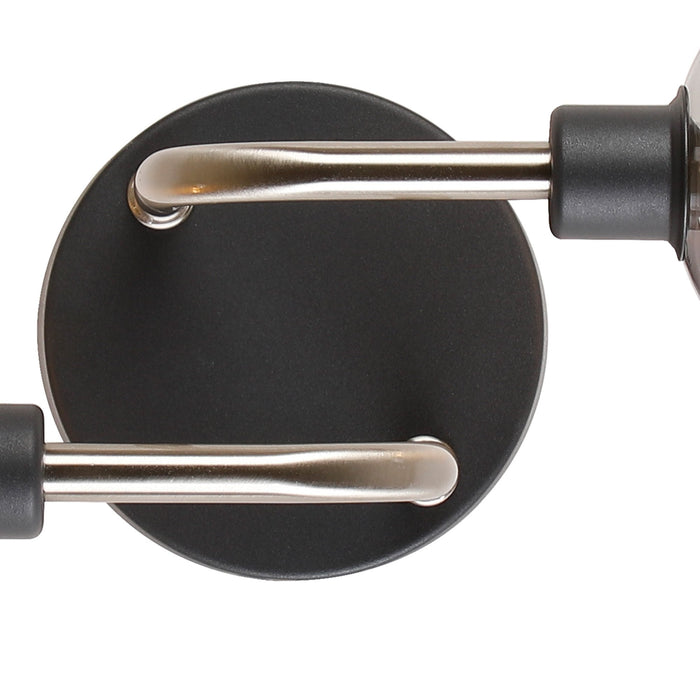 Nelson Lighting NL90849 Dylon 2 Light Wall Light Graphite Satin Nickel