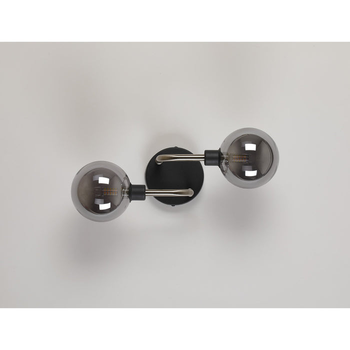 Nelson Lighting NL90849 Dylon 2 Light Wall Light Graphite Satin Nickel