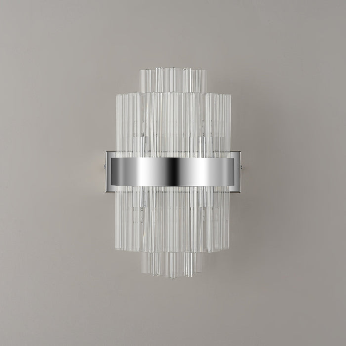 Nelson Lighting NL9510PN/CL9 Kaffer 4 Light Wall Light Polished Nickel Clear