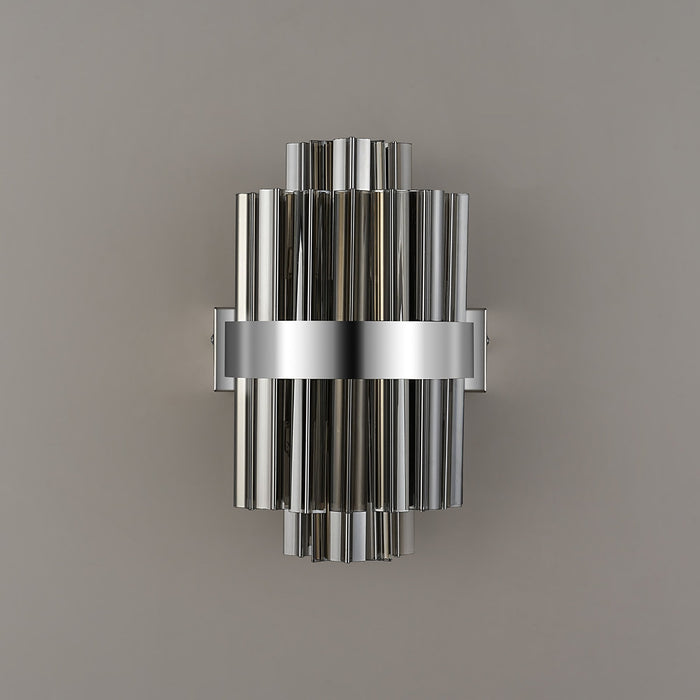 Nelson Lighting NL9510PN/SM9 Kaffer 4 Light Wall Light Polished Nickel Smoke