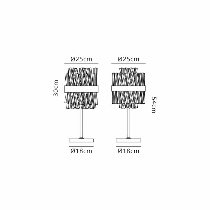 Nelson Lighting NL9512PN/SM9 Kaffer 6 Light Table Lamp Polished Nickel Smoke