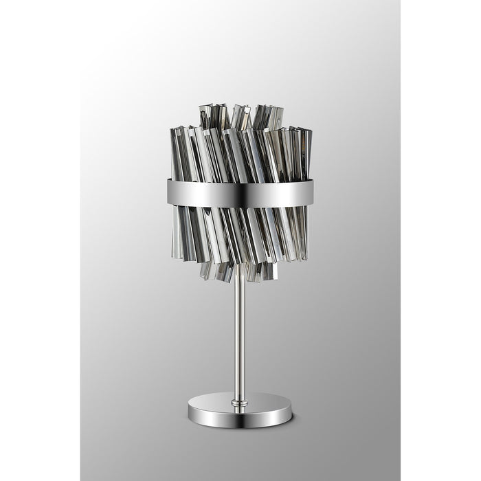 Nelson Lighting NL9512PN/SM9 Kaffer 6 Light Table Lamp Polished Nickel Smoke