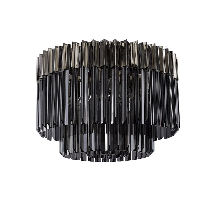 Nelson Lighting NL84519 Kobra 7 Light Ceiling Light Polished Nickel Smoked