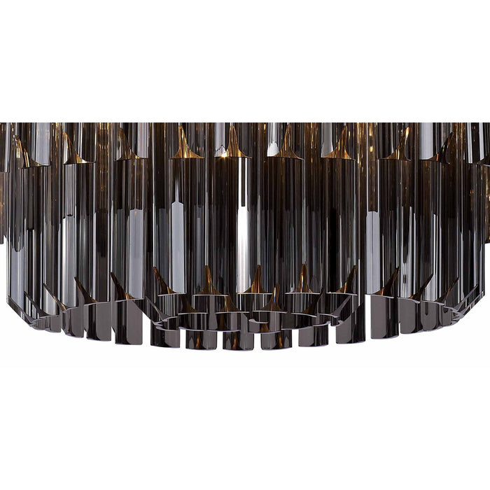 Nelson Lighting NL84519 Kobra 7 Light Ceiling Light Polished Nickel Smoked