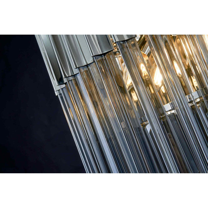 Nelson Lighting NL84519 Kobra 7 Light Ceiling Light Polished Nickel Smoked