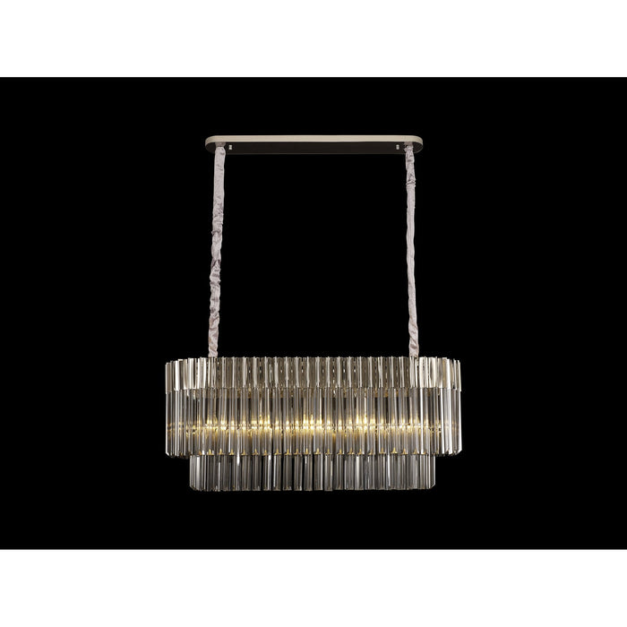 Nelson Lighting NL84559 Kobra 5 Light Rectangle Pendant Polished Nickel Smoked