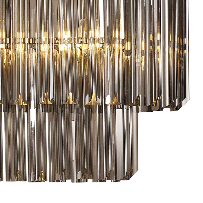 Nelson Lighting NL84559 Kobra 5 Light Rectangle Pendant Polished Nickel Smoked