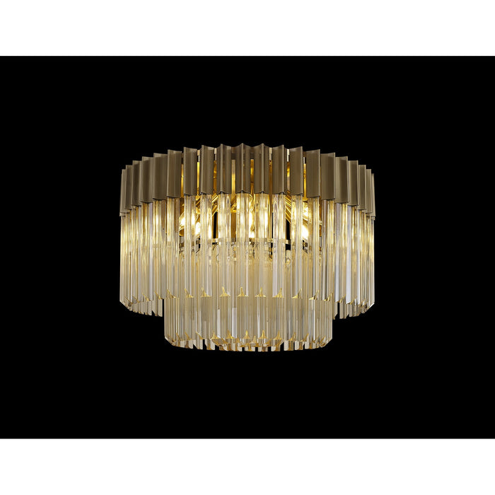 Nelson Lighting NL89399 Kobra 7 Light Ceiling Light Brass Cognac