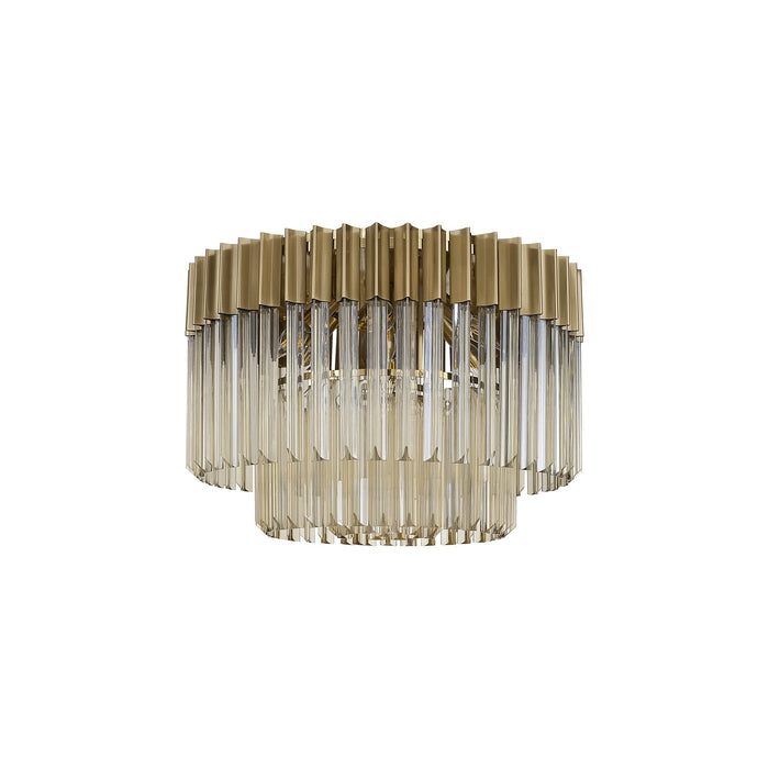 Nelson Lighting NL89399 Kobra 7 Light Ceiling Light Brass Cognac