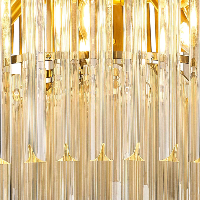 Nelson Lighting NL89399 Kobra 7 Light Ceiling Light Brass Cognac