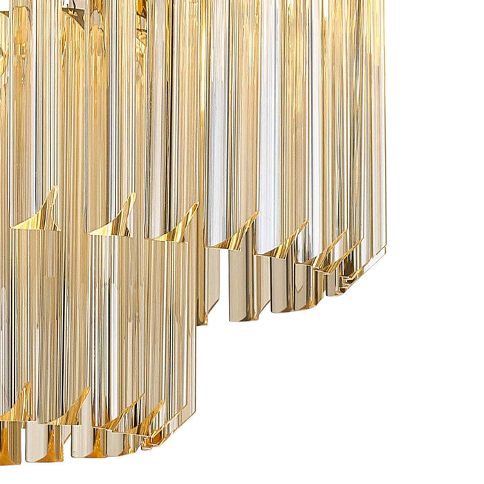 Nelson Lighting NL89399 Kobra 7 Light Ceiling Light Brass Cognac