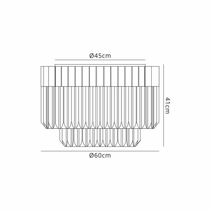 Nelson Lighting NL89409 Kobra 7 Light Ceiling Light Polished Nickel Cognac