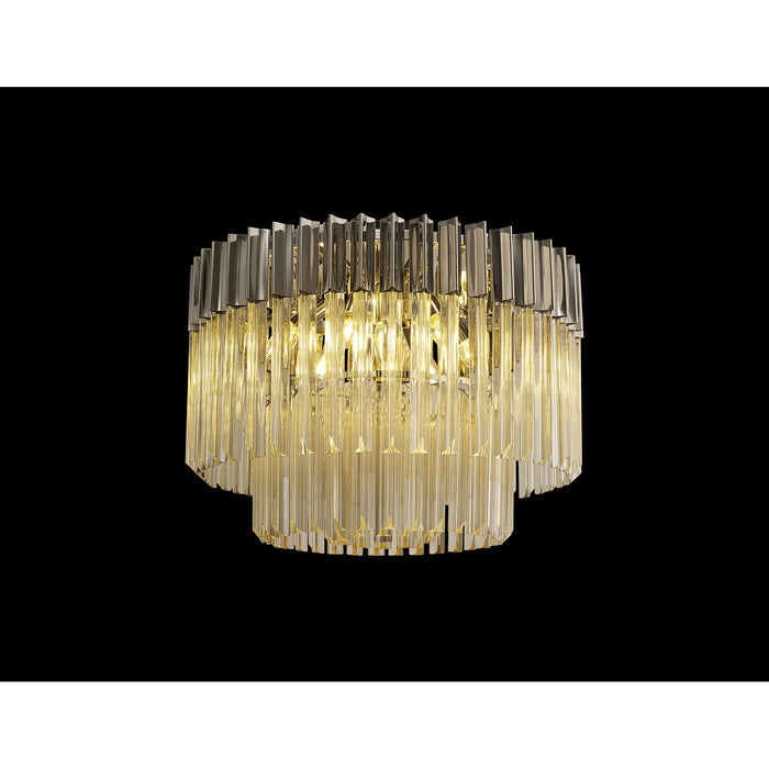 Nelson Lighting NL89409 Kobra 7 Light Ceiling Light Polished Nickel Cognac