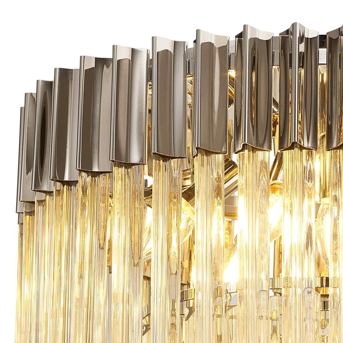 Nelson Lighting NL89409 Kobra 7 Light Ceiling Light Polished Nickel Cognac