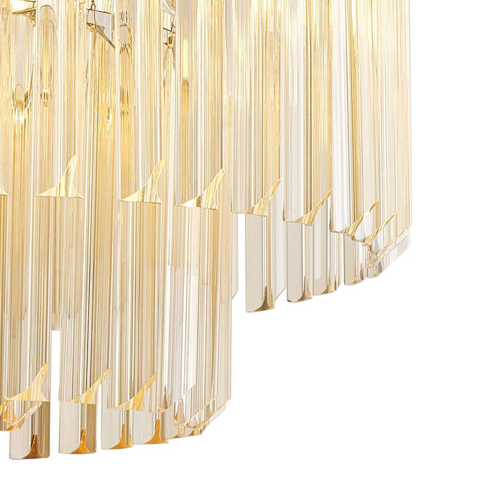 Nelson Lighting NL89409 Kobra 7 Light Ceiling Light Polished Nickel Cognac