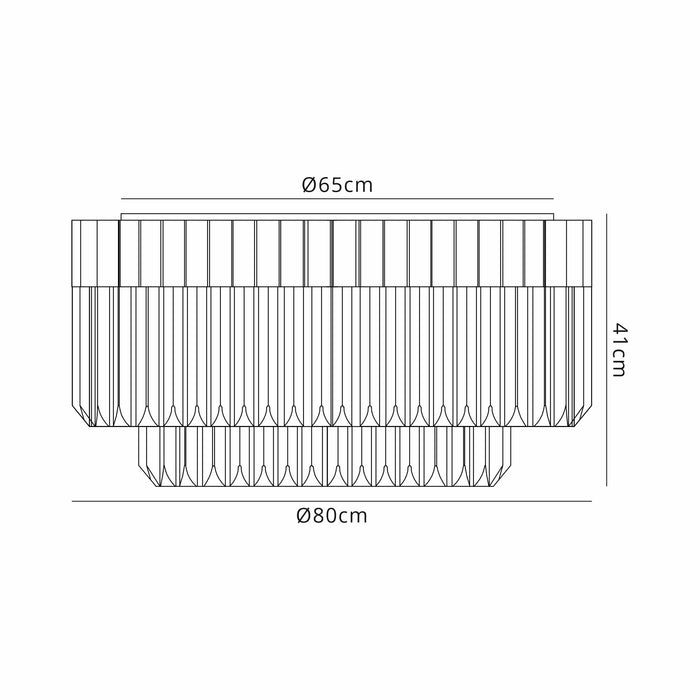 Nelson Lighting NL89459 Kobra 12 Light Ceiling Light Brass Cognac