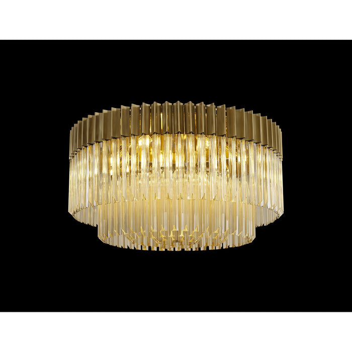 Nelson Lighting NL89459 Kobra 12 Light Ceiling Light Brass Cognac