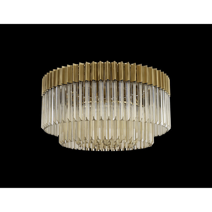 Nelson Lighting NL89459 Kobra 12 Light Ceiling Light Brass Cognac