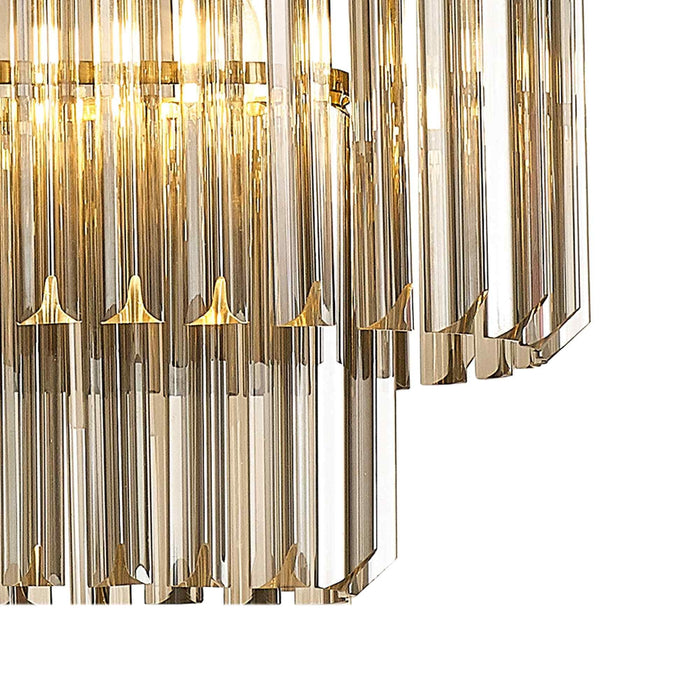 Nelson Lighting NL89509 Kobra 5 Light Rectangle Pendant Brass Smoked