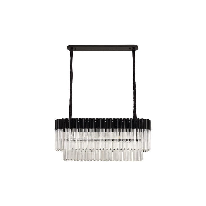 Nelson Lighting NL89539 Kobra 5 Light Rectangle Pendant Matt Black Clear