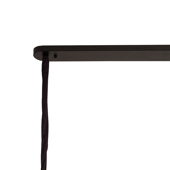 Nelson Lighting NL89539 Kobra 5 Light Rectangle Pendant Matt Black Clear