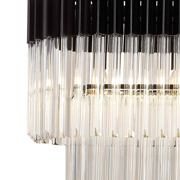 Nelson Lighting NL89539 Kobra 5 Light Rectangle Pendant Matt Black Clear