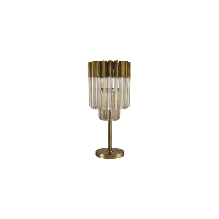 Nelson Lighting NL90059 Kobra 3 Light Table Lamp Brass Cognac