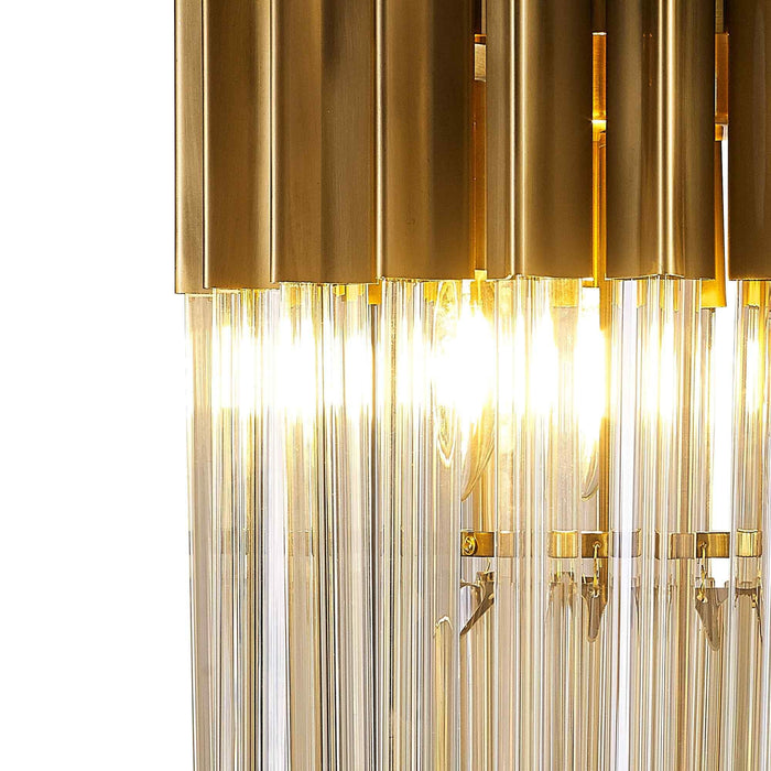 Nelson Lighting NL90059 Kobra 3 Light Table Lamp Brass Cognac