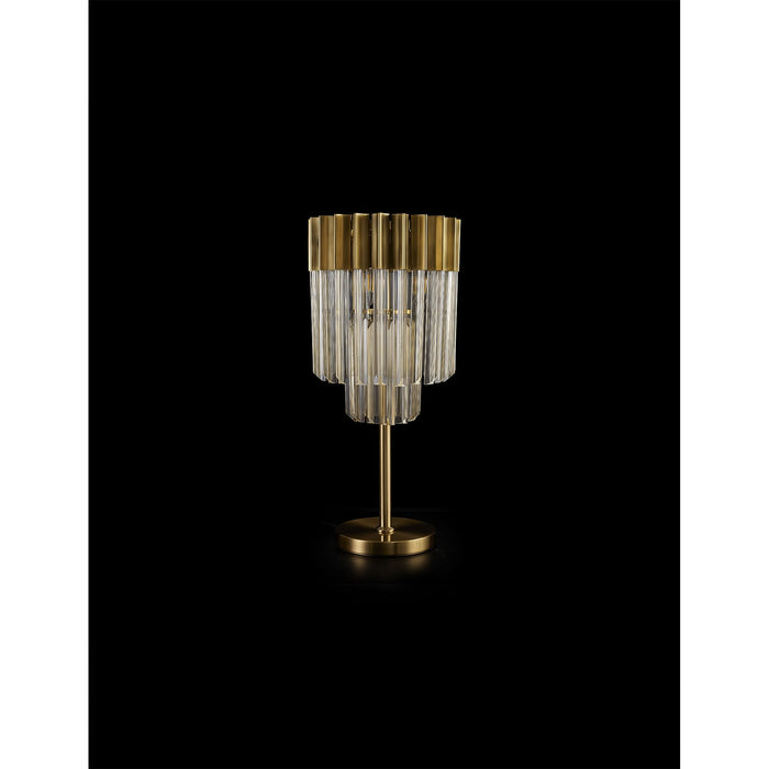 Nelson Lighting NL90059 Kobra 3 Light Table Lamp Brass Cognac