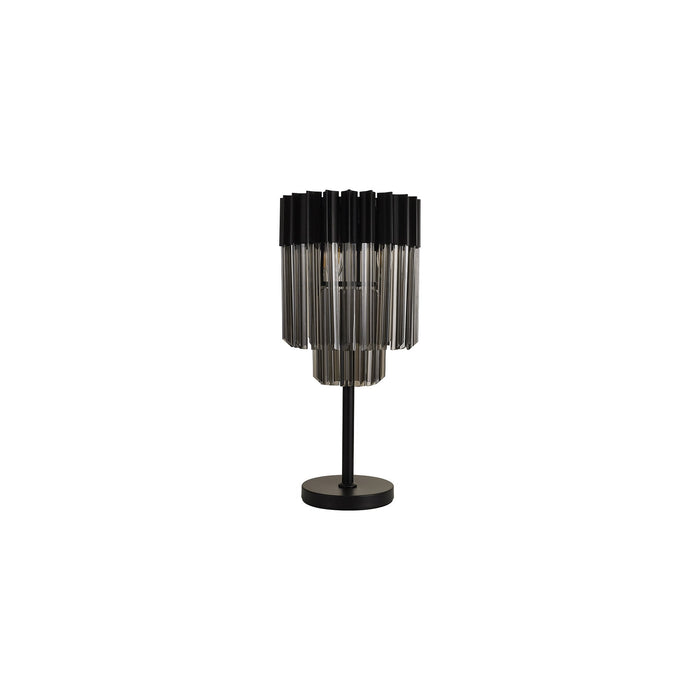 Nelson Lighting NL90089 Kobra 3 Light Table Lamp Matt Black Smoked