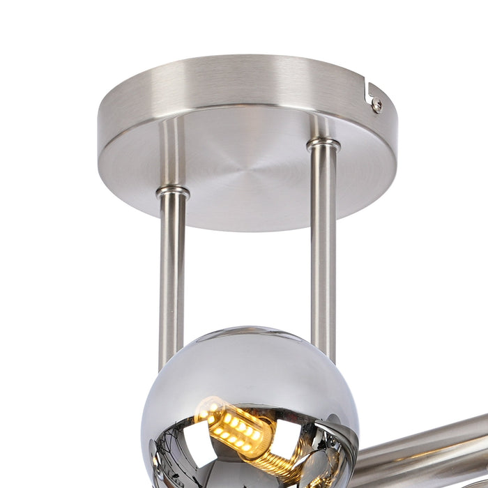 Nelson Lighting NL9062/CH9 Safady 6 Light Ceiling Light Satin Nickel Chrome Plated