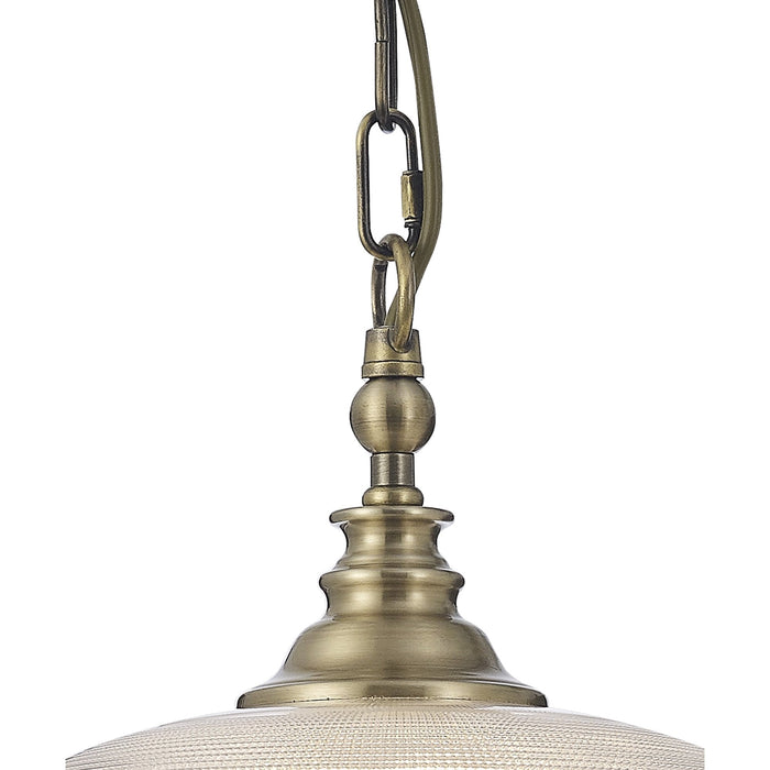 Nelson Lighting NL86149 Sakkas 1 Light Pendant/Ceiling Light Antique Brass