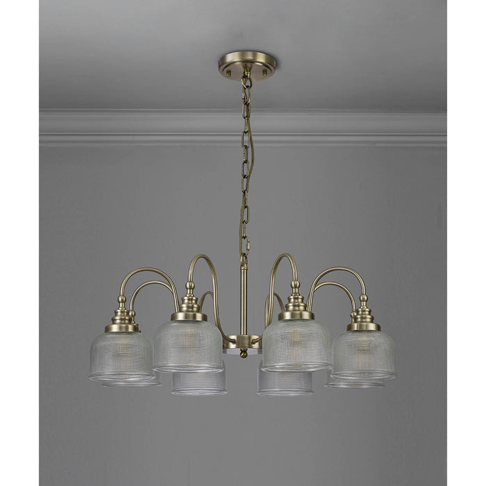 Nelson Lighting NL86199 Sakkas 8 Light Pendant/Ceiling Light Antique Brass