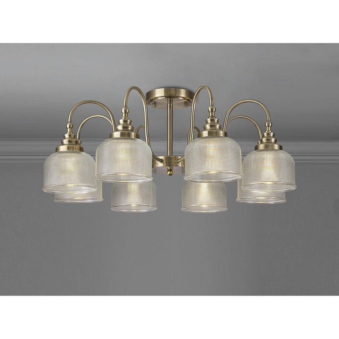 Nelson Lighting NL86199 Sakkas 8 Light Pendant/Ceiling Light Antique Brass