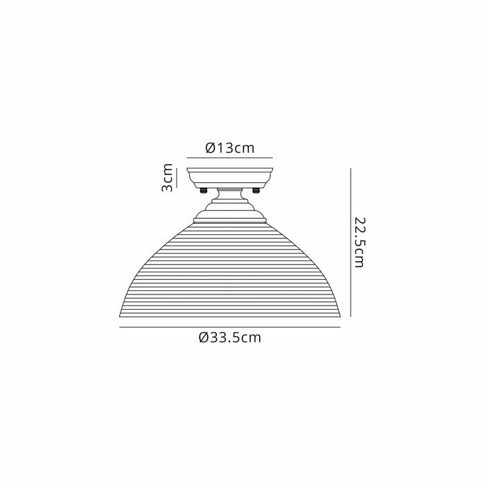 Nelson Lighting NLK15789 Tabion 1 Light Flush Ceiling Light Antique Brass Clear