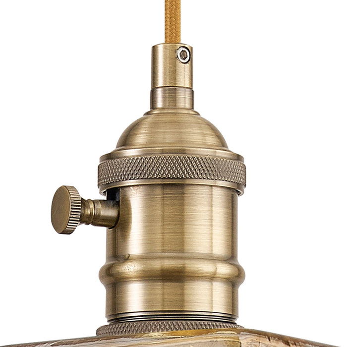 Nelson Lighting NL95199 Wady 1 Light Pendant Antique Brass Golden Brown